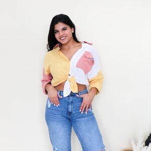Block blouse loose